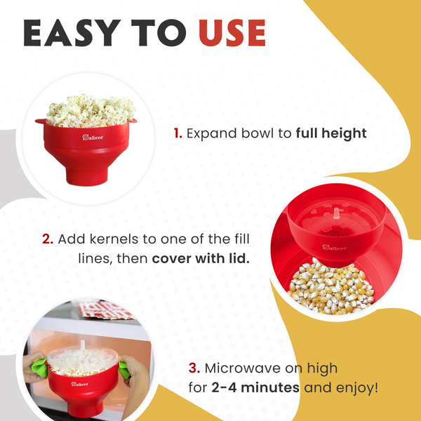 Salbree Microwave Popcorn Popper - Red 