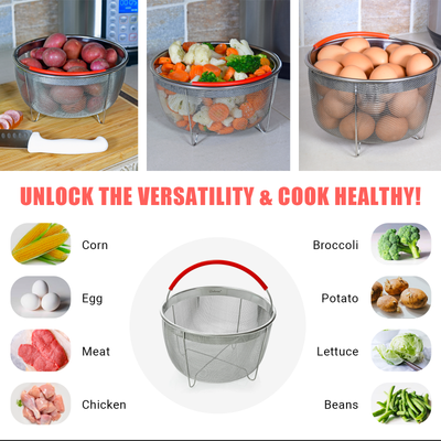 Vegetable Steamer Basket, Premium Stainless Steel Veggie Steamer