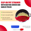 Salbree Clip-on Kitchen Food Strainer - Dark Red