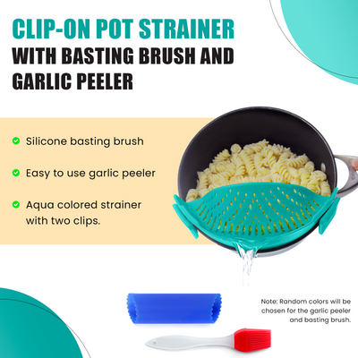 Salbree Clip-on Kitchen Food Strainer - Aqua