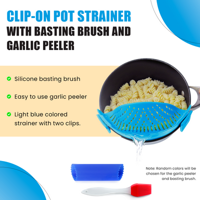 Salbree Clip-on Kitchen Food Strainer - Light Blue