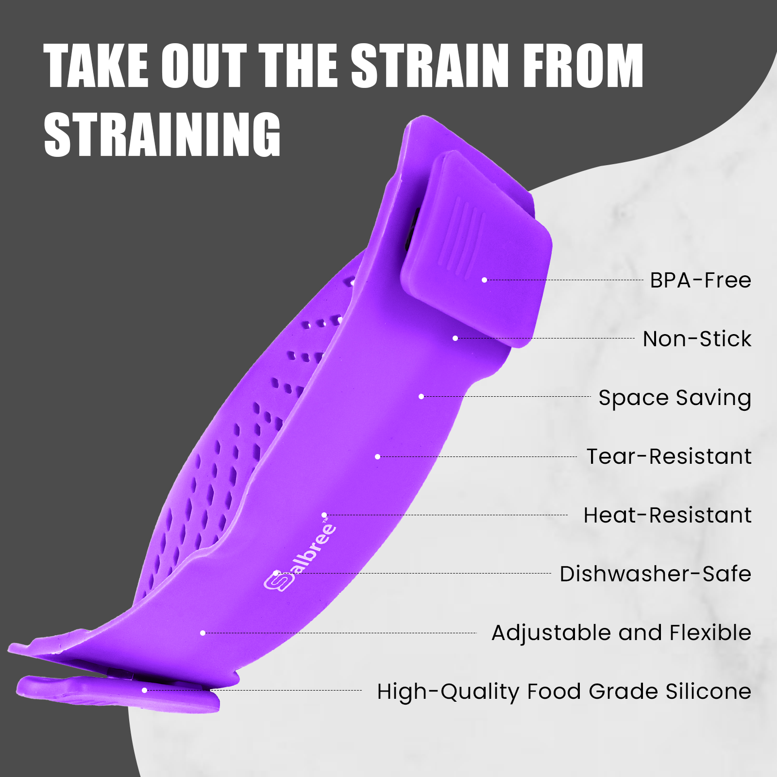 Salbree Clip-on Kitchen Food Strainer - Purple
