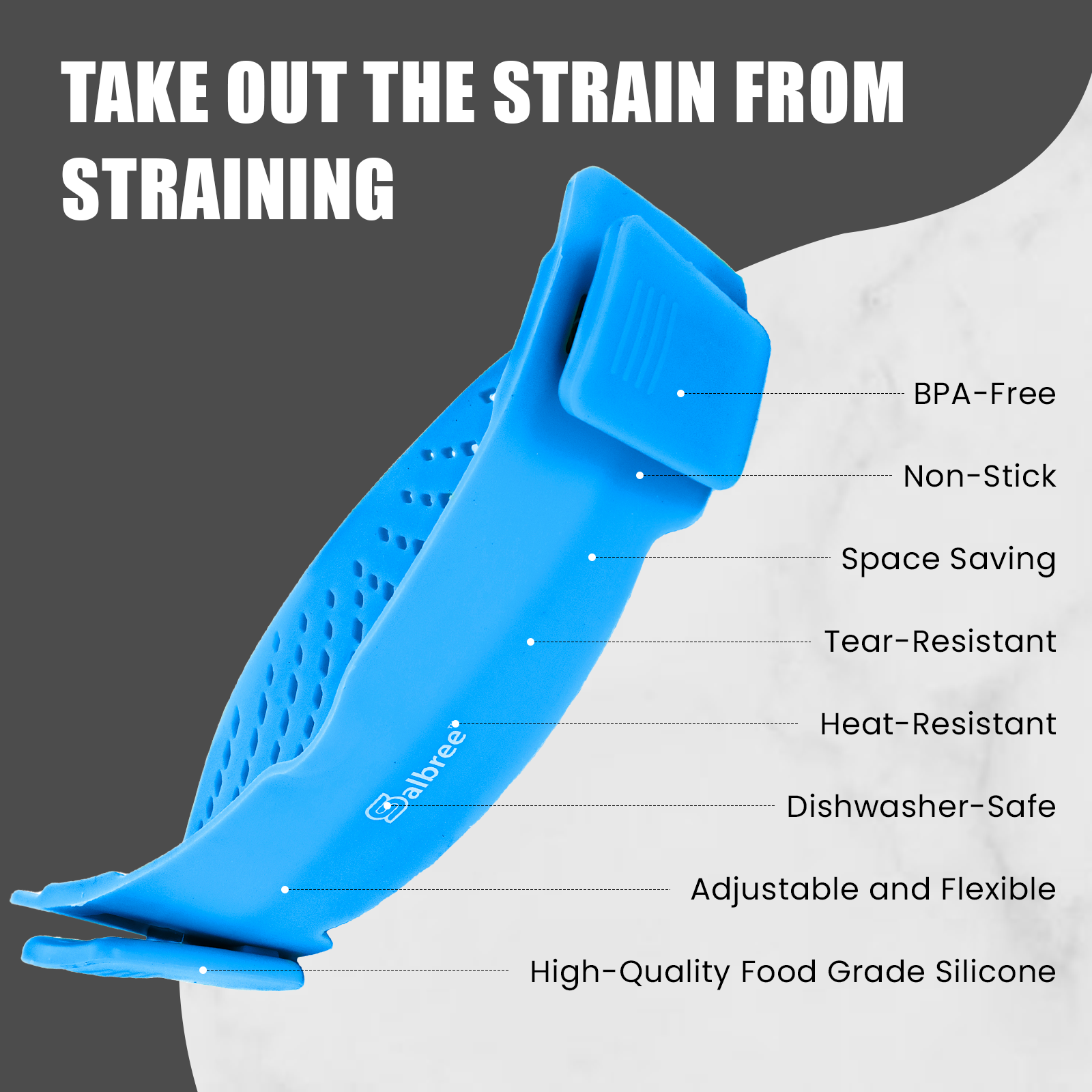 Salbree Clip-on Kitchen Food Strainer - Light Blue