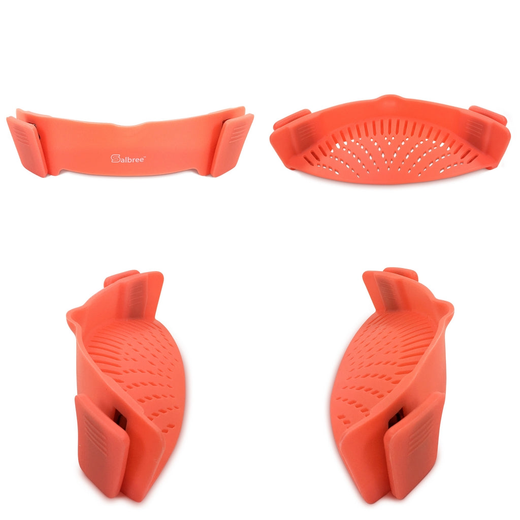 Salbree Clip-on Kitchen Food Strainer - Light Red - salbree.com